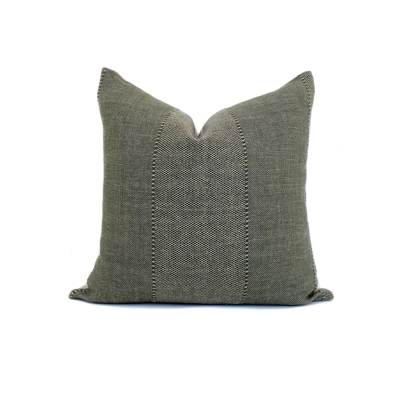 Designer Pillow Cover in Olive Green Textured Cotton Linen Etsy