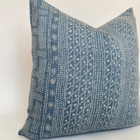 blue batik pillows