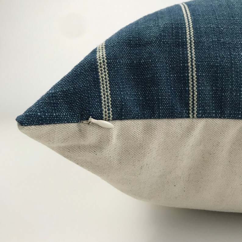 Blue and White Stripe Pillow Cover Designer Pillow Modern Etsy