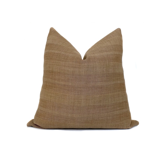 Rust Brown Pillow Cover Cotton Linen Blend Minimalist Premium Etsy