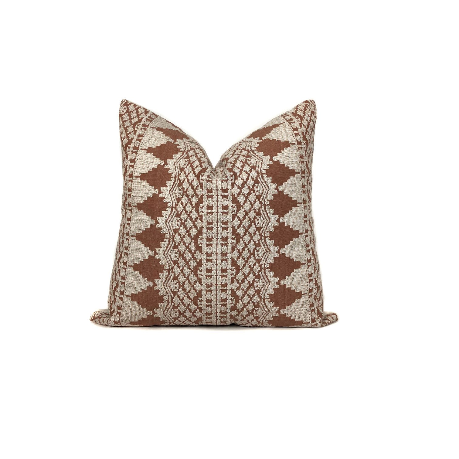 Embroidered Rust Designer Pillow Cover High End Pillow Etsy