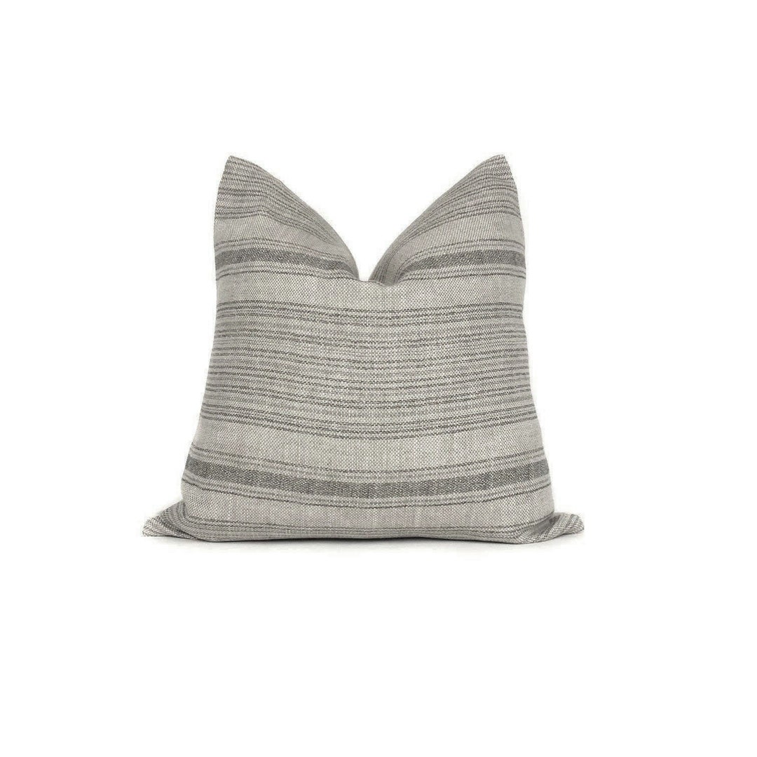 Striped Pillow Cover Grey Beige Modern Farmhouse Retro Cushion Case
