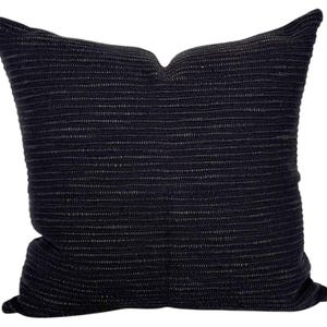 Black Woven Stripe Pillow Cover: Modern Minimalist Throw Pillow