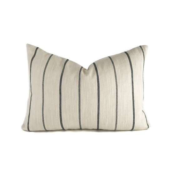 Farmhouse Stripe Lumbar Pillow Cover African Art Pillow Cover Rectangular
