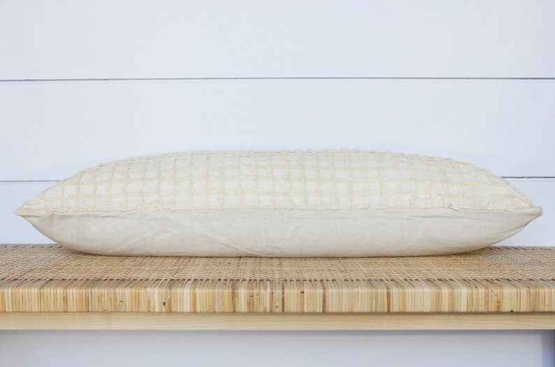 Fringe Lumbar Pillow Cream 14x36 No96 Etsy