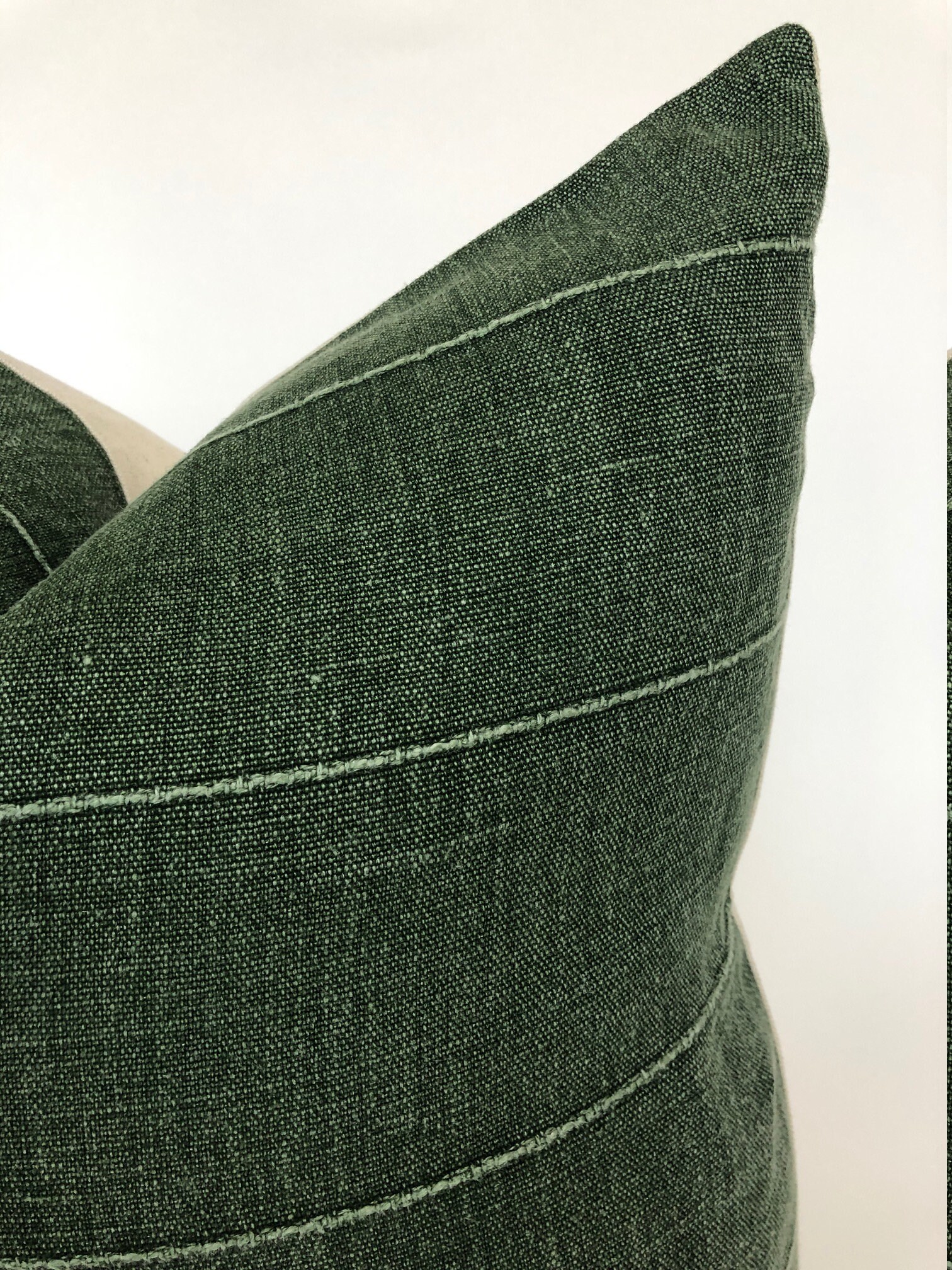 Dark Green Pillow Cover Vintage Retro Plain Solid Premium Etsy