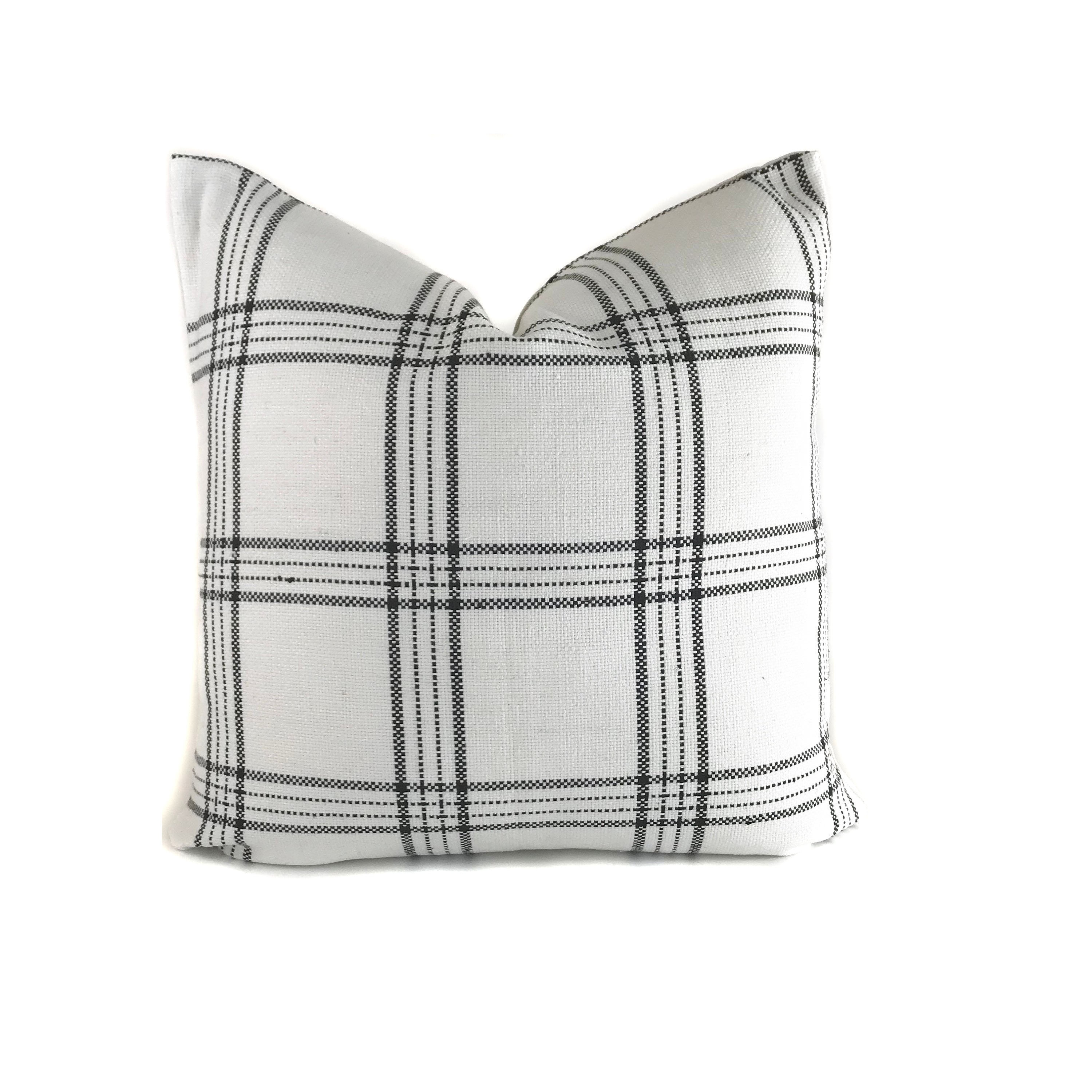 black plaid pillows