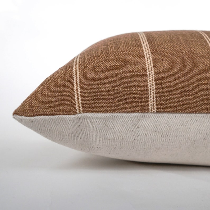 Rust Stripe Pillow Cover Terracotta Designer Pillow Modern Etsy
