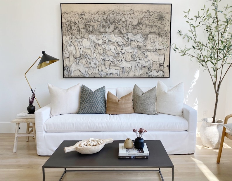 Rust Brown Pillow Cover Cotton Linen Blend Minimalist Premium Etsy