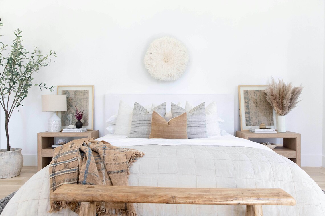 Rust Brown Pillow Cover Cotton Linen Blend Minimalist Premium Etsy