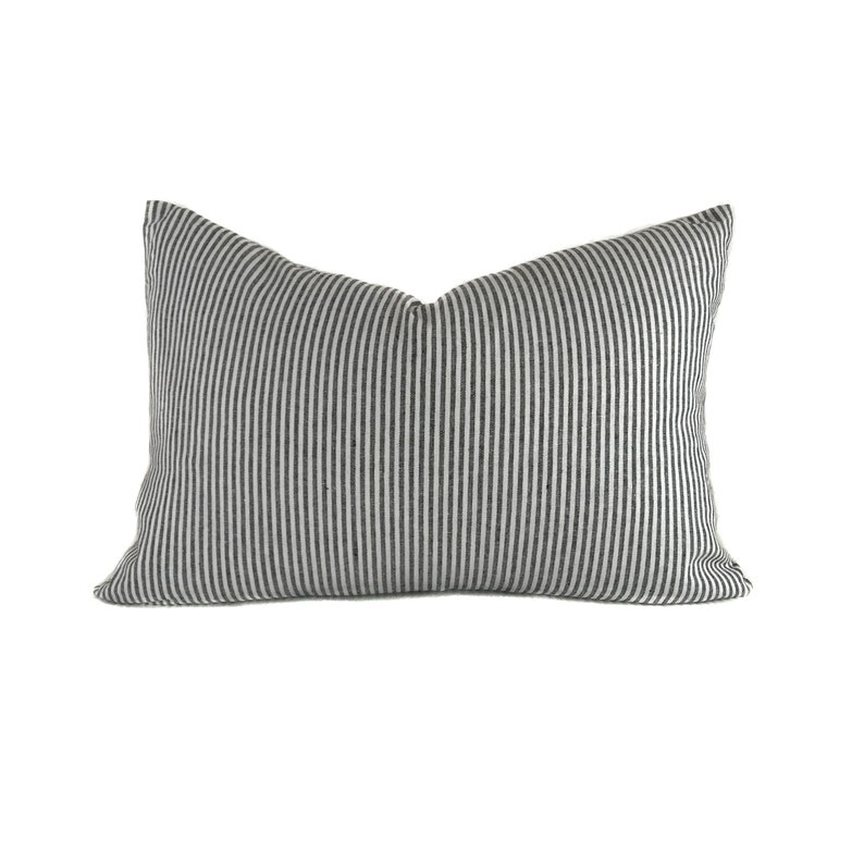 Black and White Ticking Stripe Pillow Cover RFTSB Throw Etsy