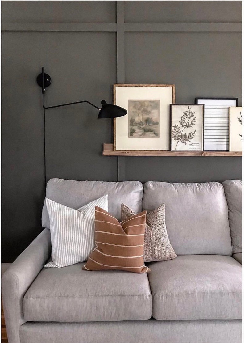 Rust Farmhouse Stripe Pillow Cover Designer Pillow No4068 Etsy