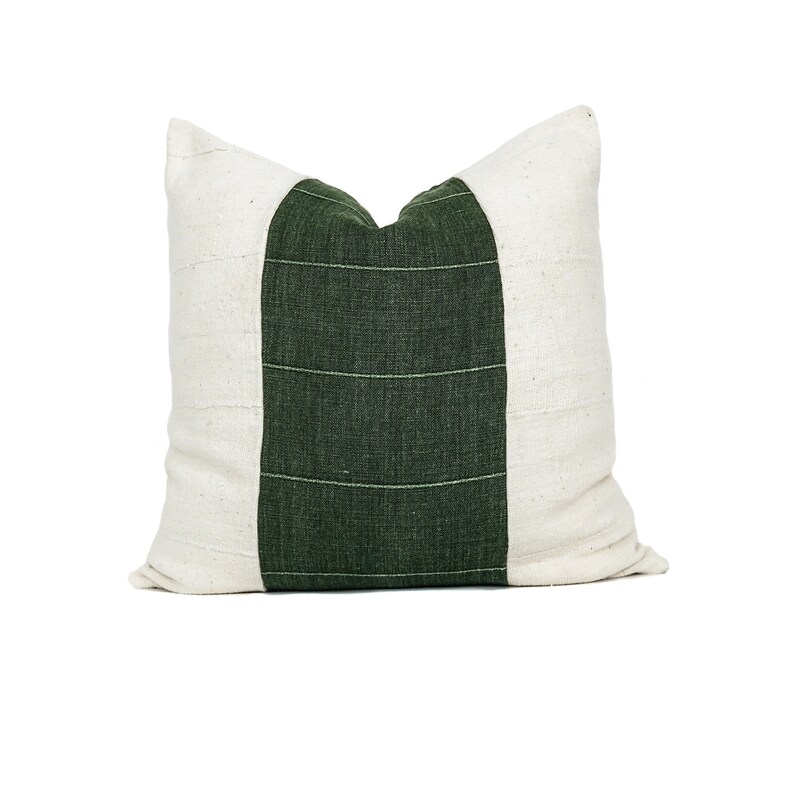 Vintage Green Mudcloth Pillow Cover Green Pillow Cover Etsy