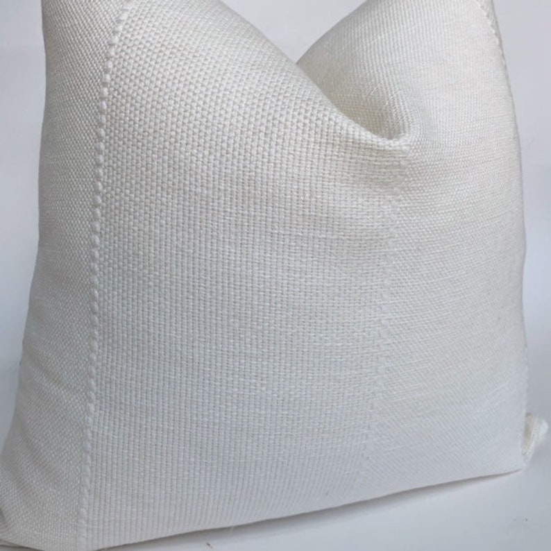 Verona Designer Pillow Cover in White White Pillows Neutral Home Decor Decorative Pillows Throw Pillows Solid Color Pillow Home image 3