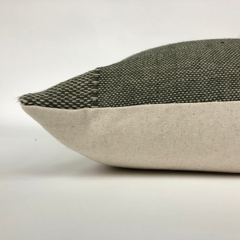 Designer Pillow Cover in Olive Green Textured Cotton Linen Etsy
