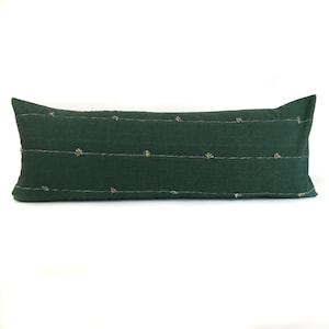 Woven Green Lumbar Pillow Cover: Rainbow Line, Cotton Blend, USA Made