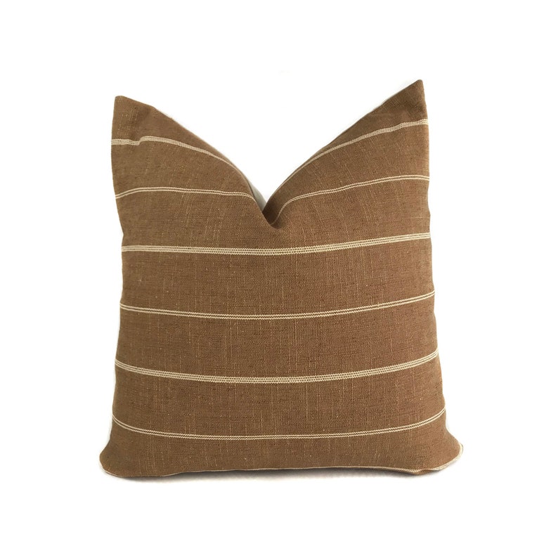 Rust Farmhouse Stripe Pillow Cover Designer Pillow Modern Etsy