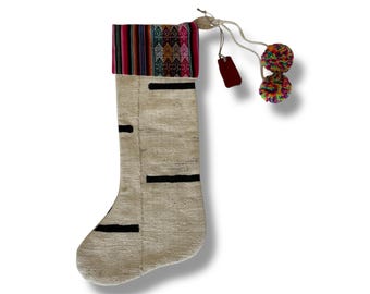 Vintage Colorful Christmas Stocking: Handmade Holiday Decor