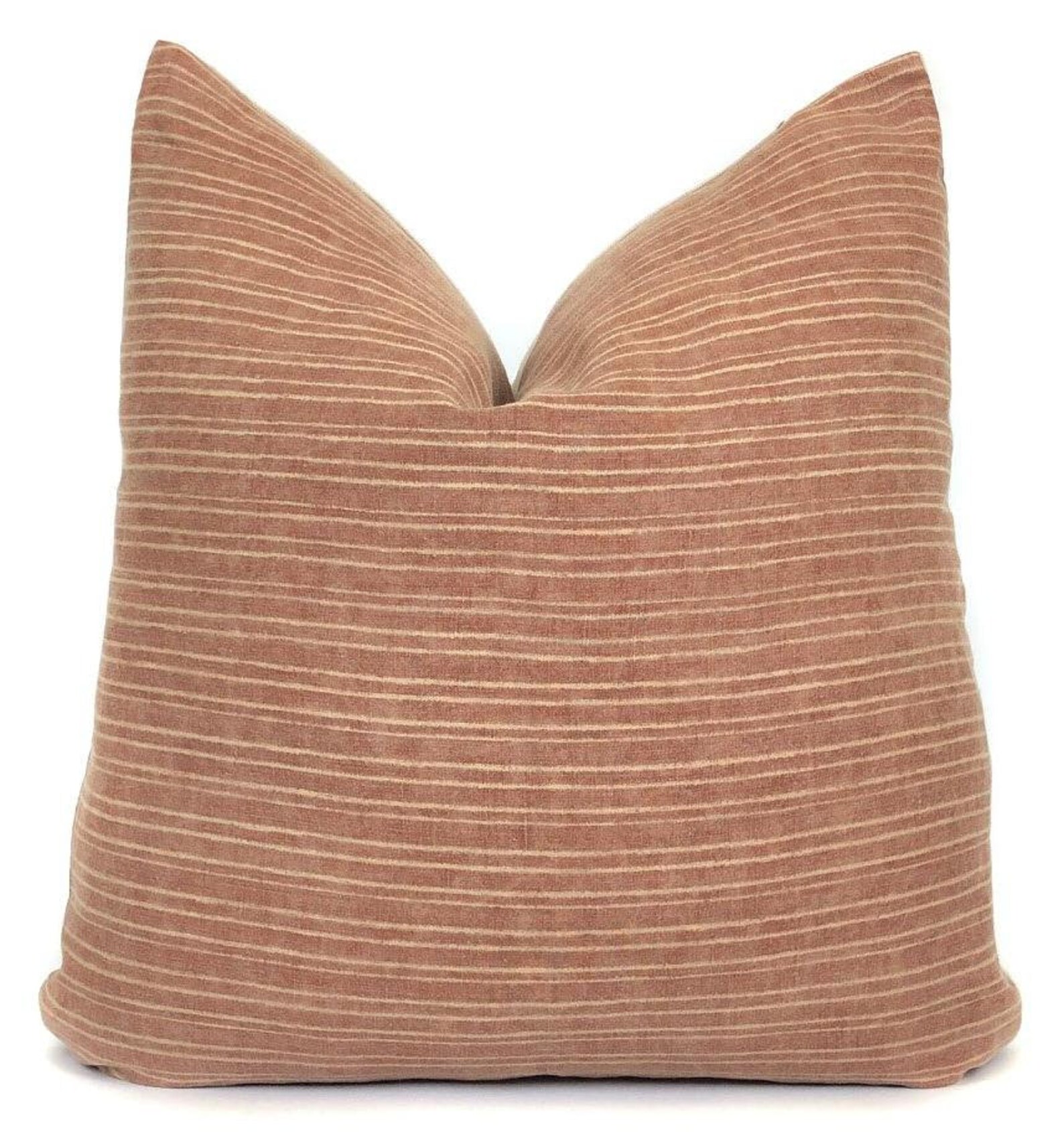 Vintage Rust Cream Stripe Pillow Cover Throw Pillows Etsy