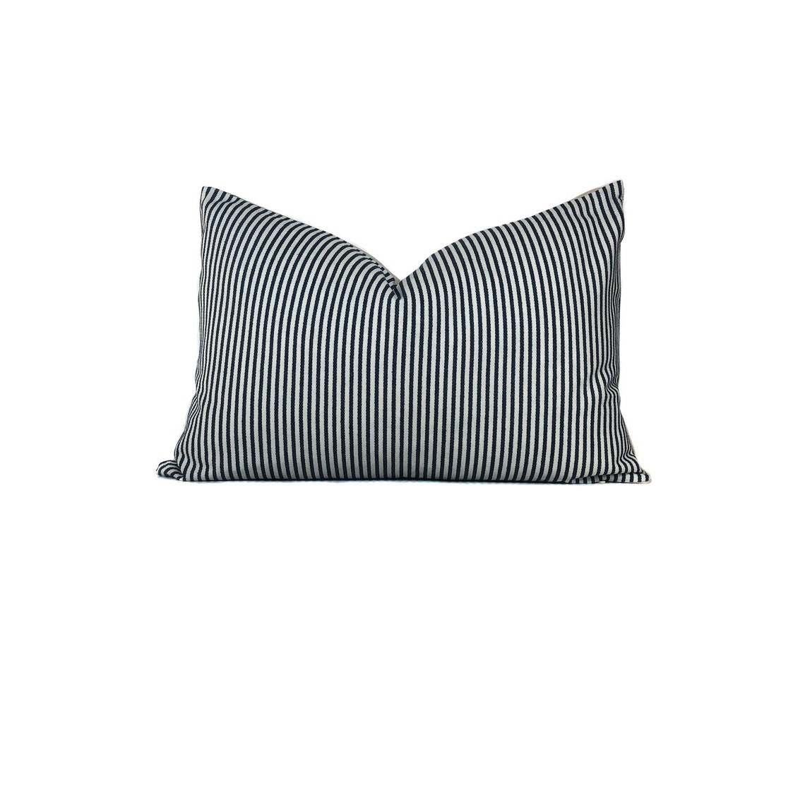 Blue and White Ticking Stripe Pillow Cover Striped Pillow Etsy