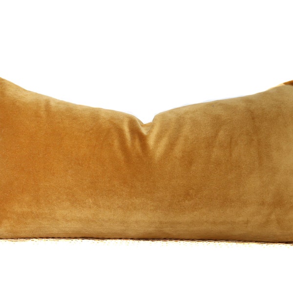 Gold Velvet Pillow | Velvet Lumbar | 12x24 | No8004