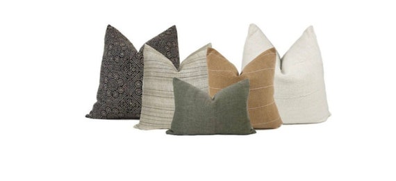 Neutral Sofa Pillow Combo 2 5 Pillow Covers Throw Pillows Pillow