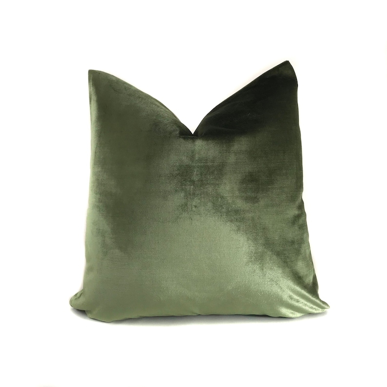 Olive Green Velvet Pillow Cover No454x Throw Pillows Etsy