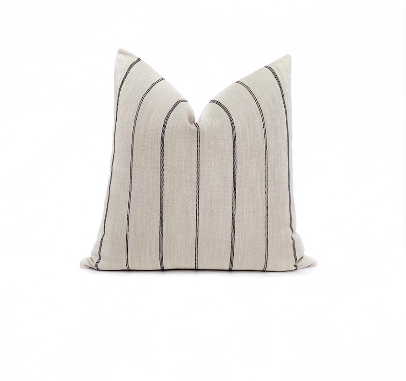Cream and Black Stripe Pillow Cover Designer Pillow Etsy