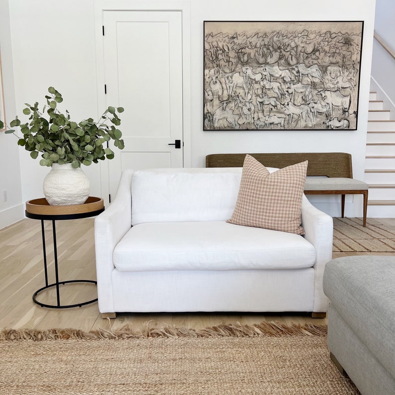 Gingham Pillow Cover Rust Cream Classic High End Cushion Etsy