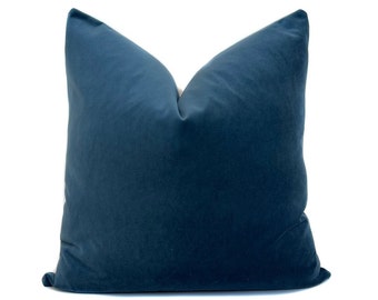 Blue Velvet Pillow | Indigo Pillow | Hollywood Regency Throw Pillows | Accent Pillows | Decorative Pillows | Luxury Pillows