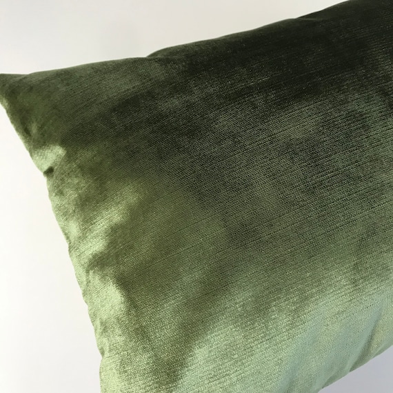 Olive Green Velvet Pillow Velvet Lumbar Olive Green Velvet Pillow Velvet Lumbar