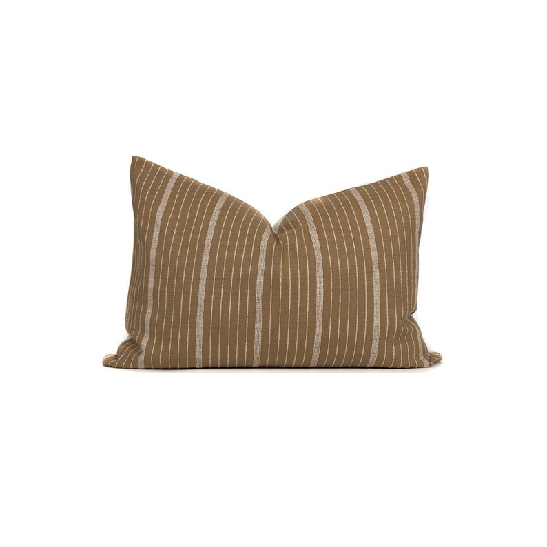 Cusco Stripe Pillow Cover Designer Pillow in Sand No5 , Throw Pillows Pillow Covers image 1
