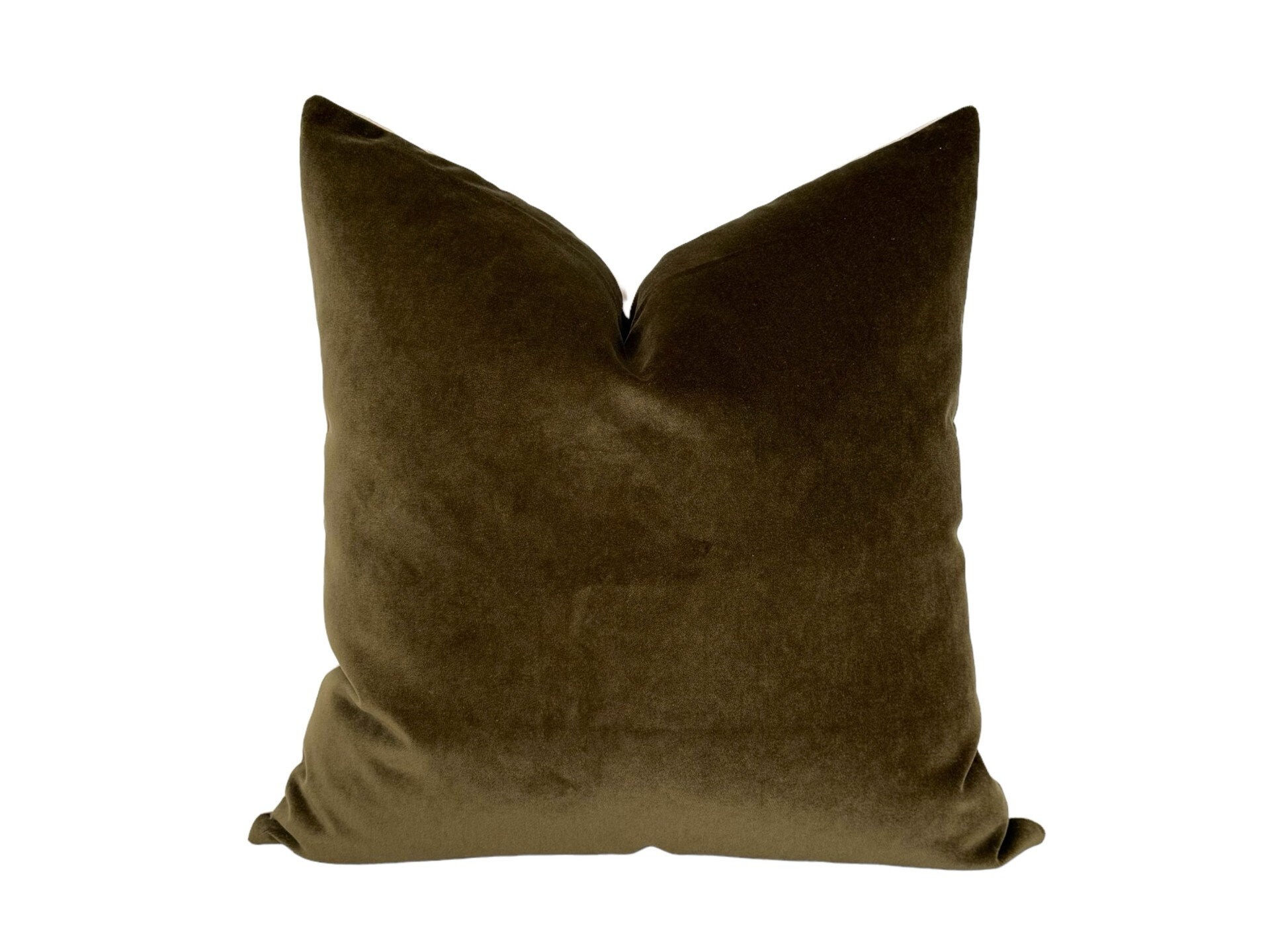 Olive green velvet throw pillows sale