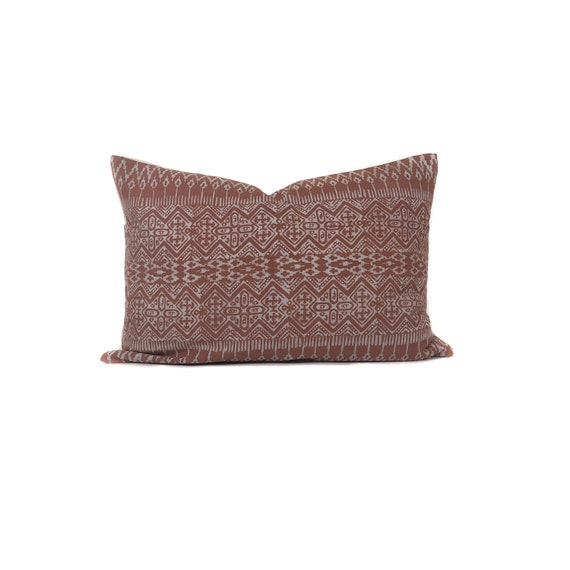 Rust Batik Lumbar Pillow Cover No4092x | Etsy