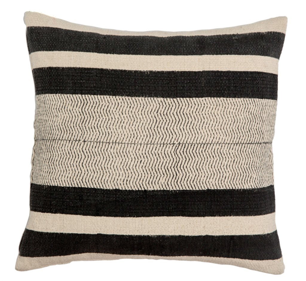Black and Cream Stripe Pillow Cover Designer Pillow Etsy