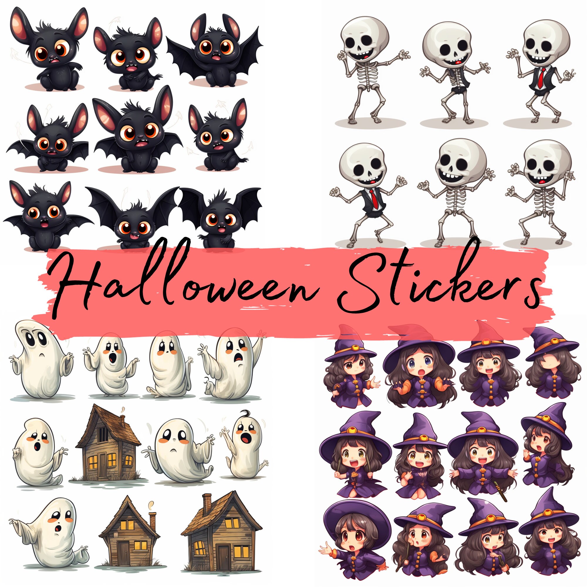 Cartoon Gothic Sticker Bundle – Ombriva