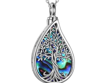 Artisan-Crafted Tree of Life Gedenk Urne Halskette für Asche