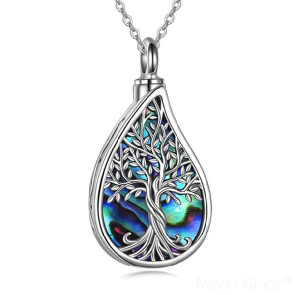 Artisan-Crafted Tree of Life Memorial Urn Necklace for Ashes