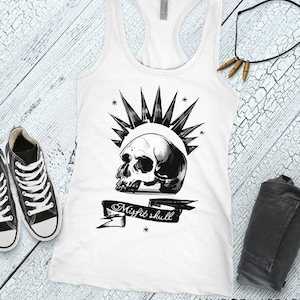 Chloe Price tank top racerback style with Misfit Skull print - Sleeveless Chloe Price cosplay TankTop - Gift For Gamer Girl - Cosplay Shirt image 2