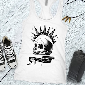 Chloe Price tank top racerback style with Misfit Skull print Sleeveless Chloe Price cosplay TankTop Gift For Gamer Girl Cosplay Shirt image 2