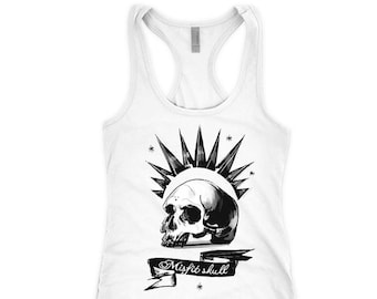 Chloe Price Tank Top Racerback Style mit Misfit Skull Print - Ärmelloses Chloe Price Cosplay TankTop - Geschenk für Gamer Girl - Cosplay Shirt