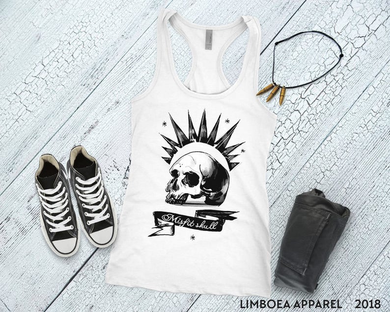 Chloe Price tank top racerback style with Misfit Skull print - Sleeveless Chloe Price cosplay TankTop - Gift For Gamer Girl - Cosplay Shirt image 2