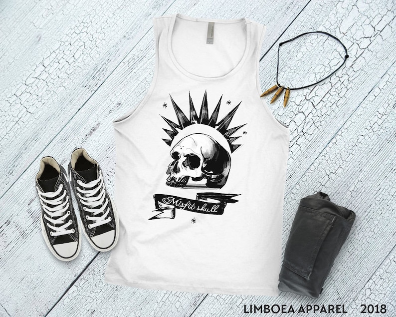 Chloe Price tank top racerback style with Misfit Skull print Sleeveless Chloe Price cosplay TankTop Gift For Gamer Girl Cosplay Shirt image 5