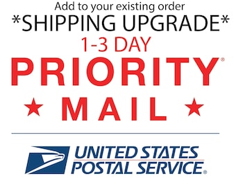 PRIORITY SHIPPING Upgrade!   1-3 Day Shipping upgrade for exsisting orders.