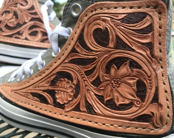 tooled leather converse