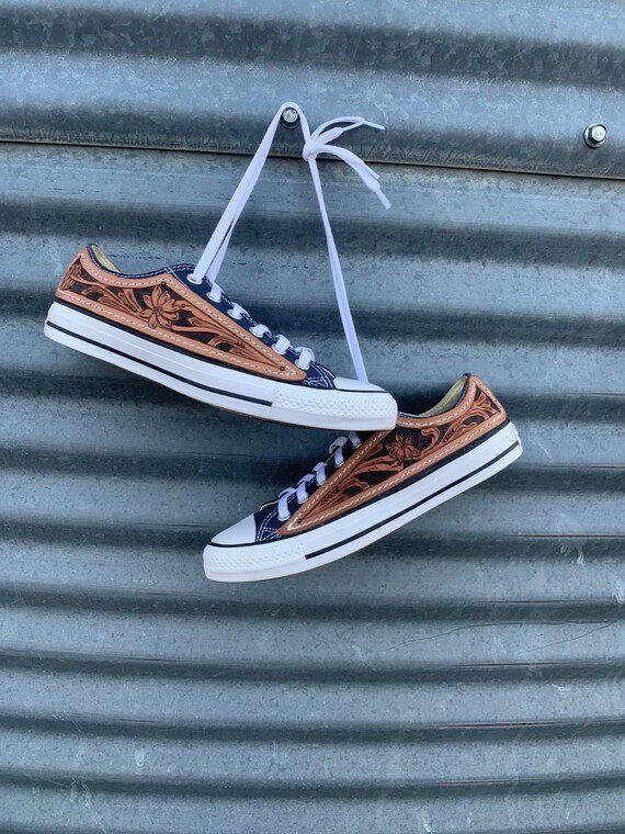 Hand Tooled Low Top Converse | Etsy Canada