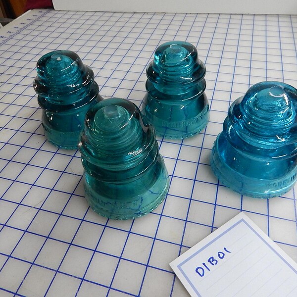 Antique Blue glass insulators Drilled for craft projects