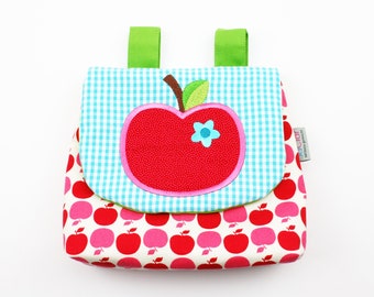 Handlebar bag/pannier Apples turquoise/red