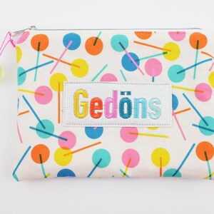 Kosmetiktäschchen "Gedöns" Lollis cremeweiss/bunt