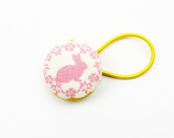 Hair tie 30 mm bunny pink/yellow